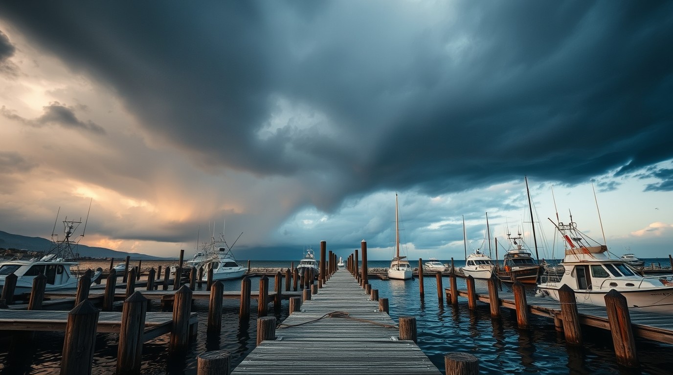 Cielo de tormenta sobre La Paz, sede de eventos masivos en Baja California Sur